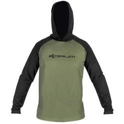 Korum Hooded Dri-Active Long Sleeve T-Shirts -Fishing Finesse Finds vrehgxa1637569325436201002